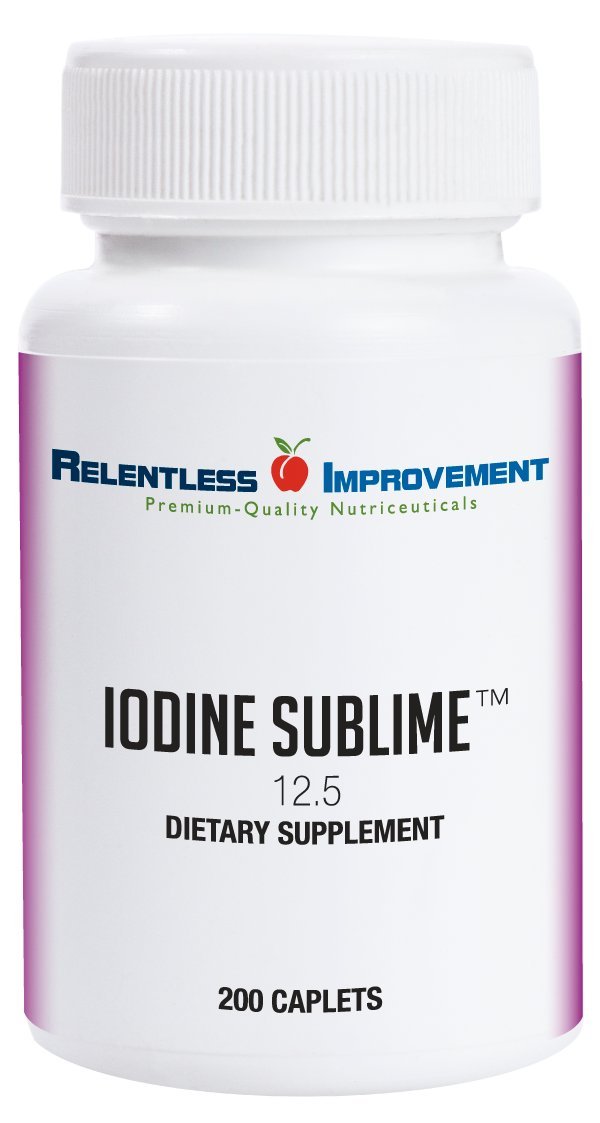 Relentless Improvement Iodine Sublime mostrando el frente del envase y ahorro económico