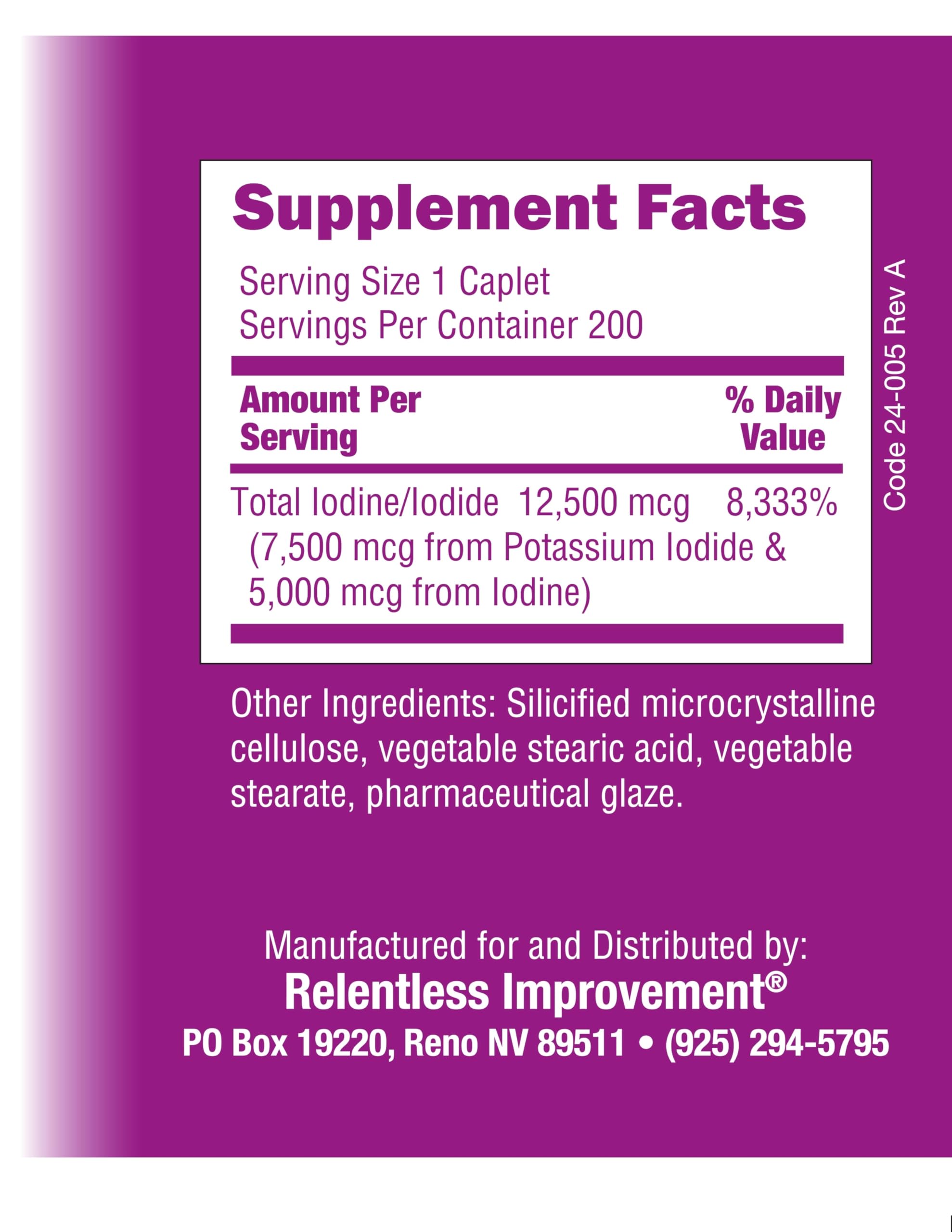 Relentless Improvement Iodine Sublime inserto de algodón con coloración típica por yodo