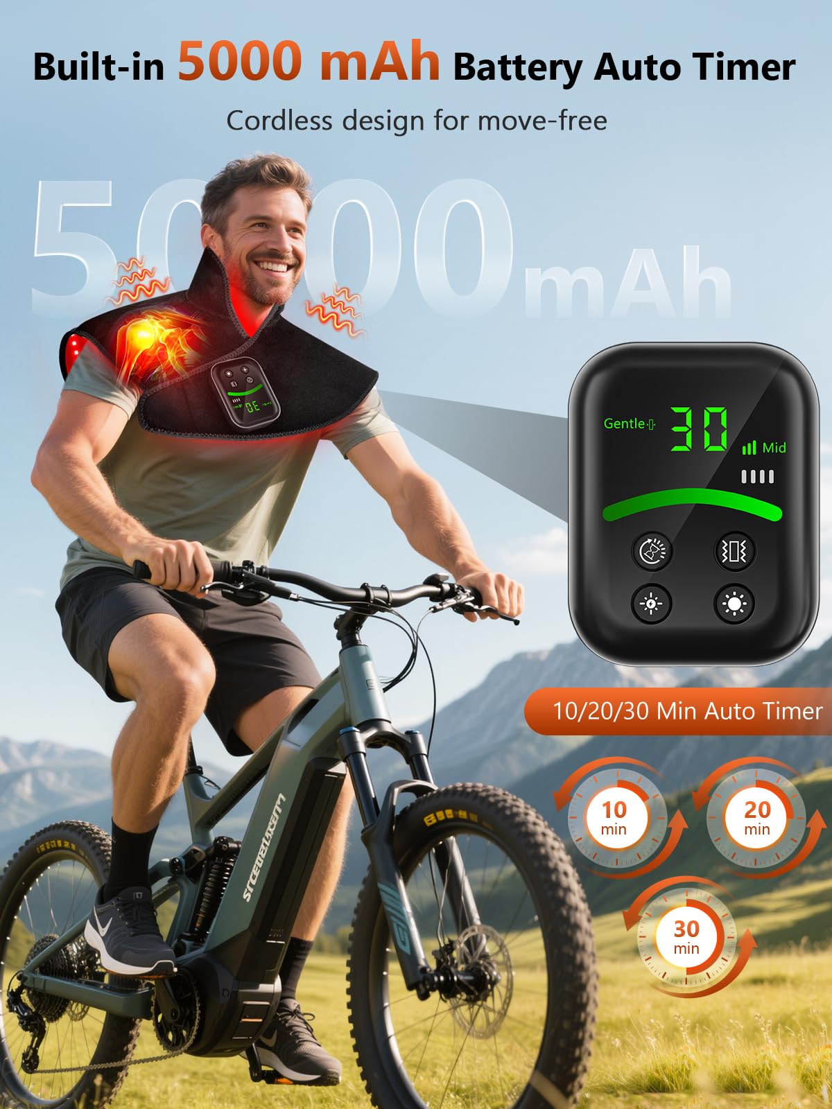 RELEXNOW comparación de tamaño con una mano para apreciar la portabilidad