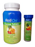 ReliOn envase frontal 50 tabletas sabor Tropical Fruit, conveniente para recambio rápido