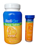 Reli On frasco de 50 tabletas naranja mostrando etiquetado y beneficio portátil