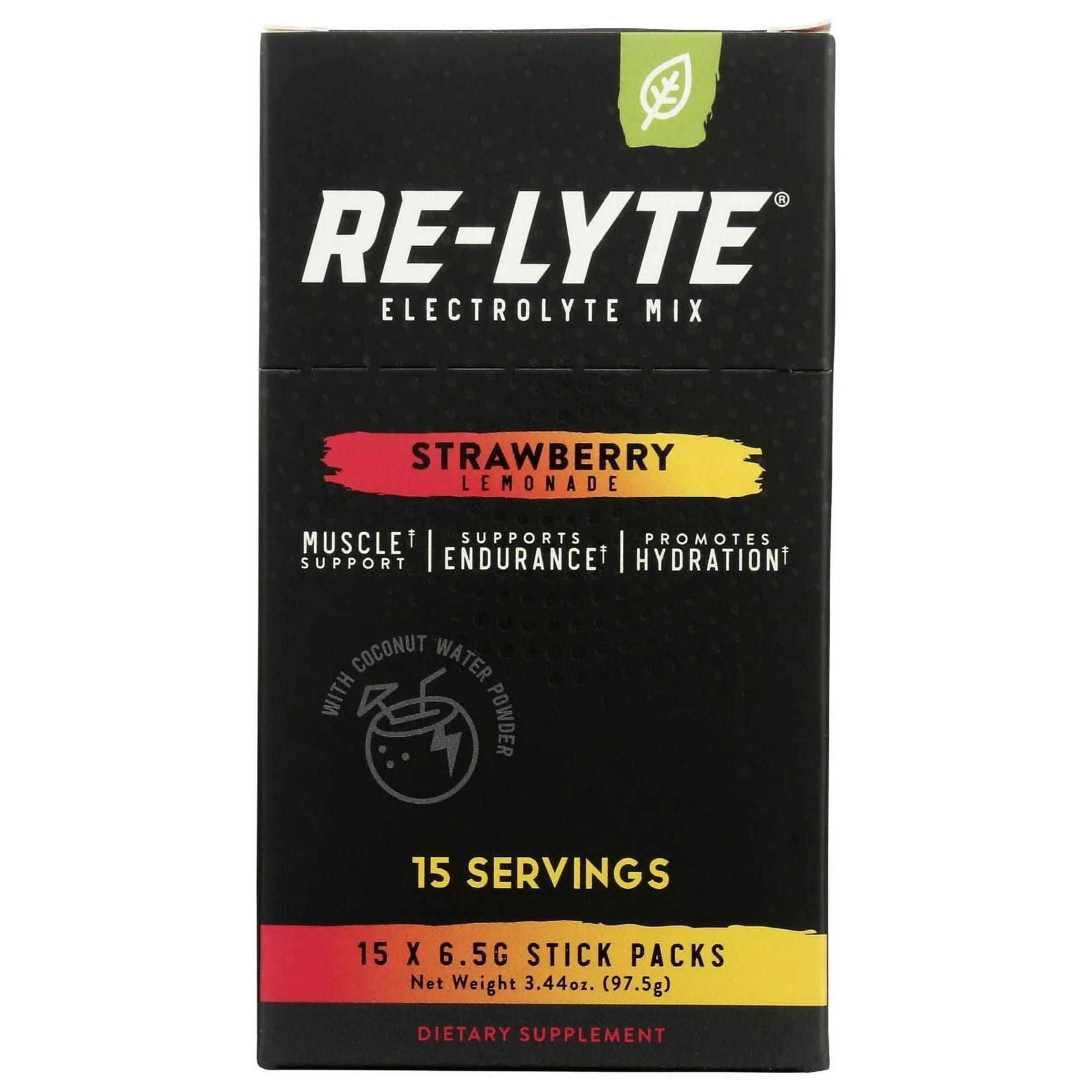 RELYTE frente del empaque mostrando 15 sobres y beneficio de portabilidad