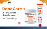 Pet Health Pharma Renacare K servido sobre comida, mezcla práctica y sabrosa para gatos y perros