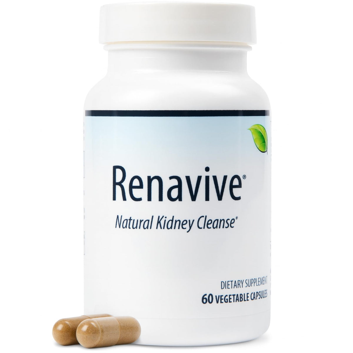 Renavive frente del envase mostrando diseño y dosis recomendada
