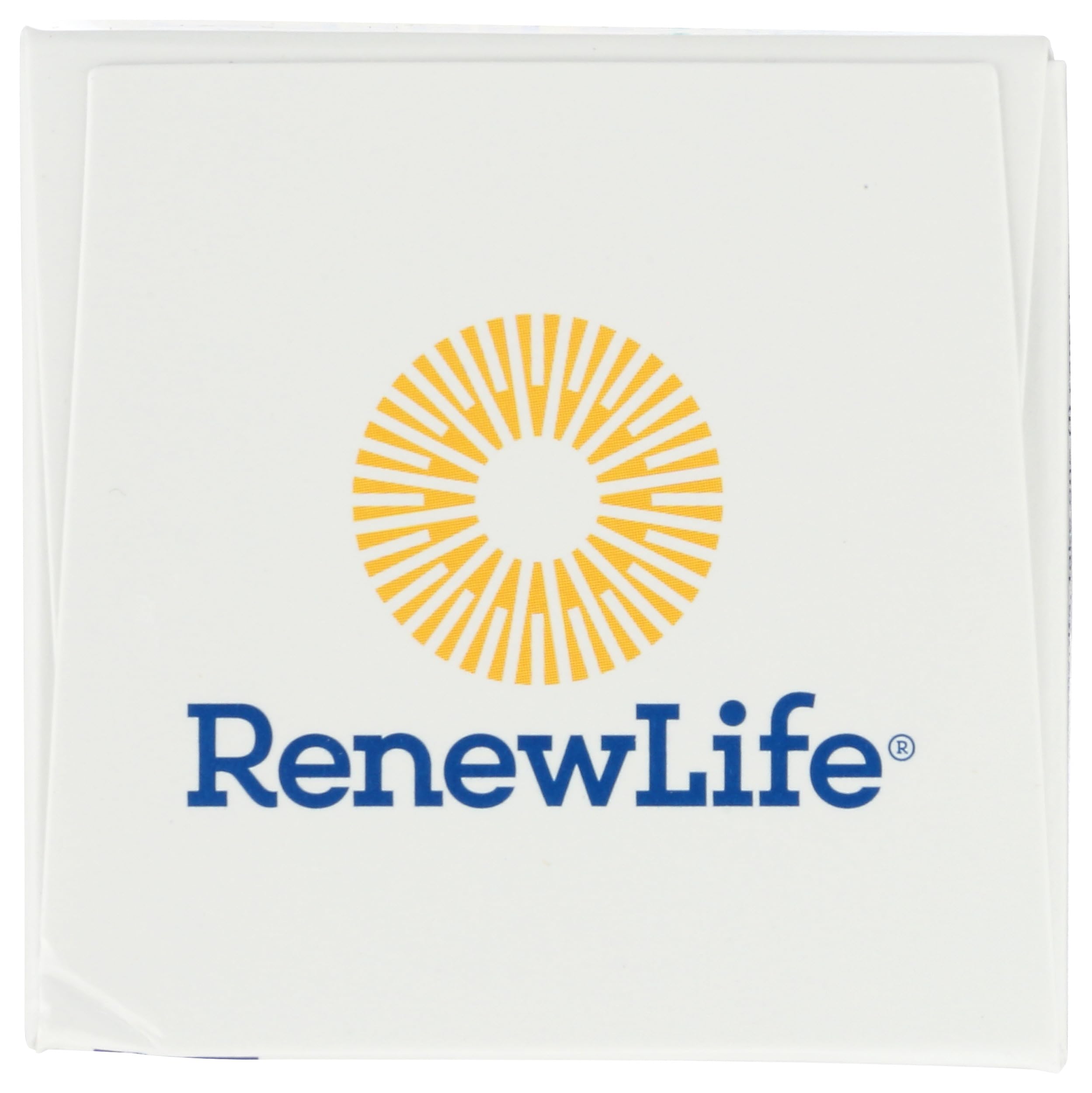 Renew Life cápsula en agua ilustrando toma diaria sencilla