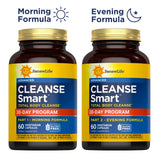 Renew Life Cleanse Smart cápsulas en primer plano para apreciar textura y forma