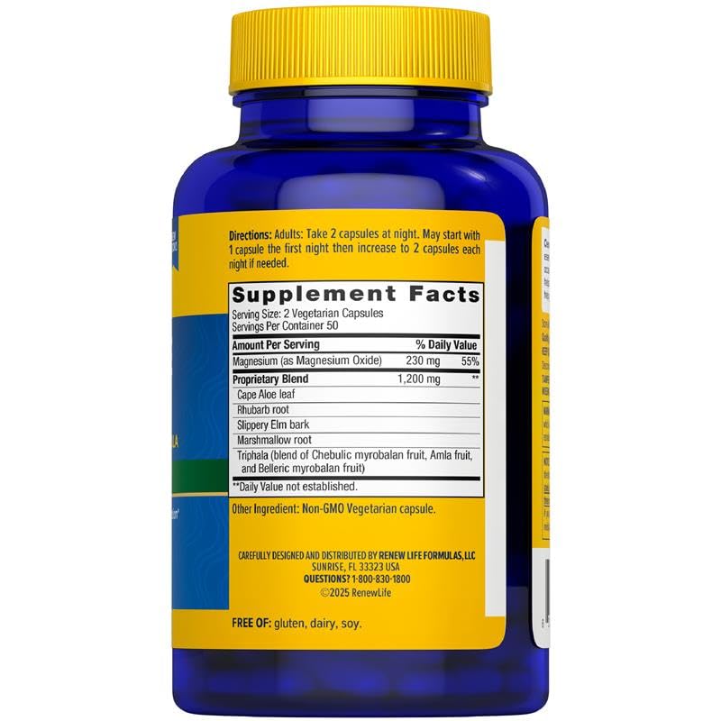 Renew Life cápsula en primer plano que destaca formulación vegetal