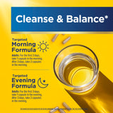 Renew Life Cleanse Smart tamaño del envase comparado con monedas para referencia
