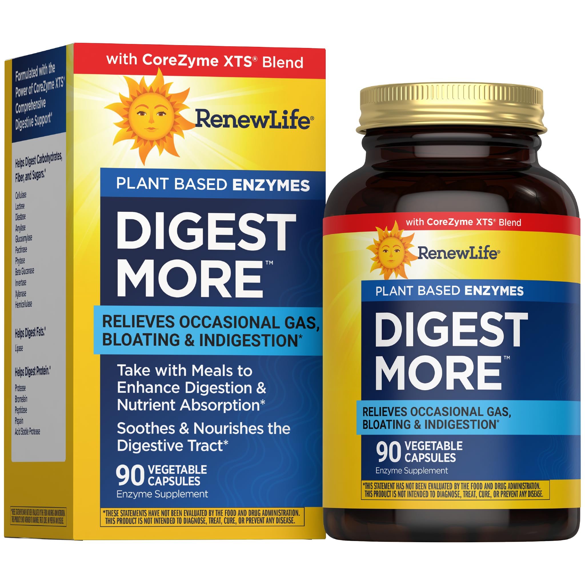 Renew Life frasco frontal mostrando etiqueta y beneficios visibles