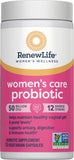Renew Life frasco en baño junto a toalla simbolizando uso diario y bienestar íntimo