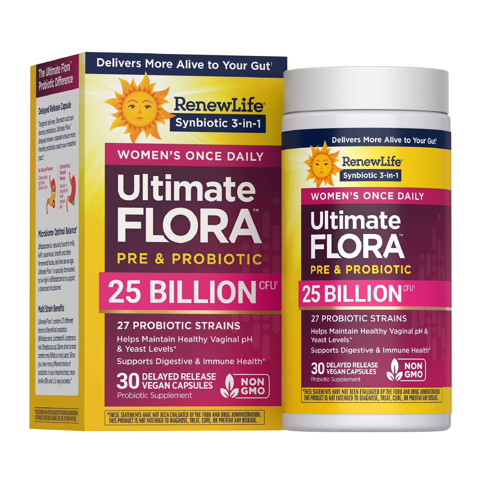 Renew Life frasco frontal mostrando etiqueta clara y confianza