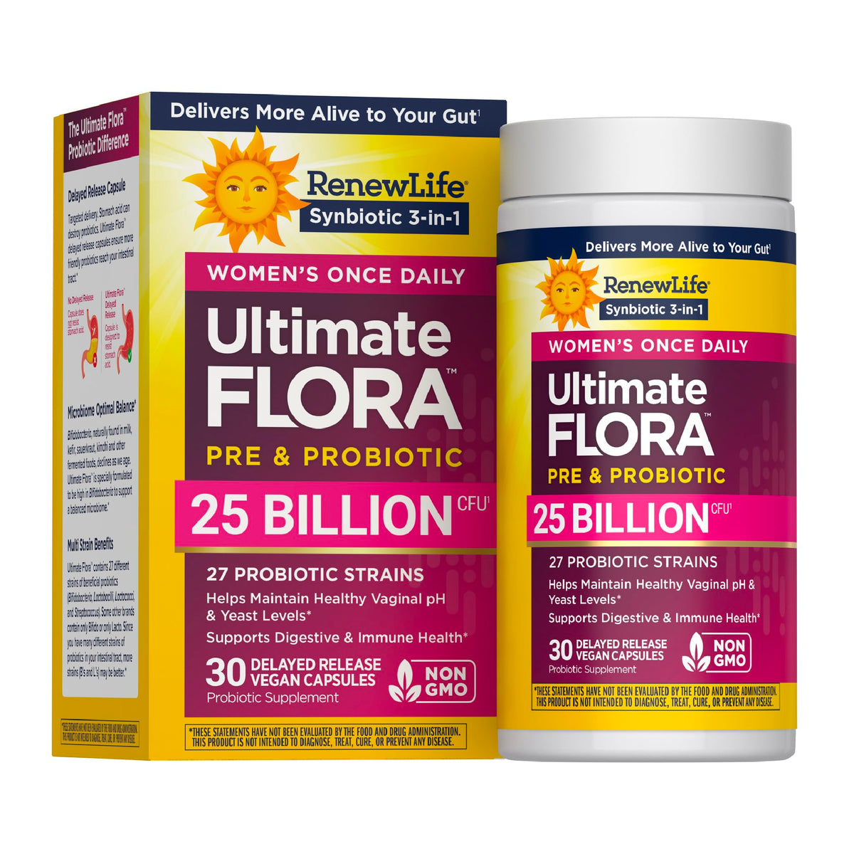 Renew Life frasco frontal mostrando etiqueta clara y confianza