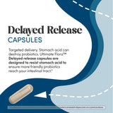 Renew Life etiqueta que muestra 27 cepas para equilibrio intestinal
