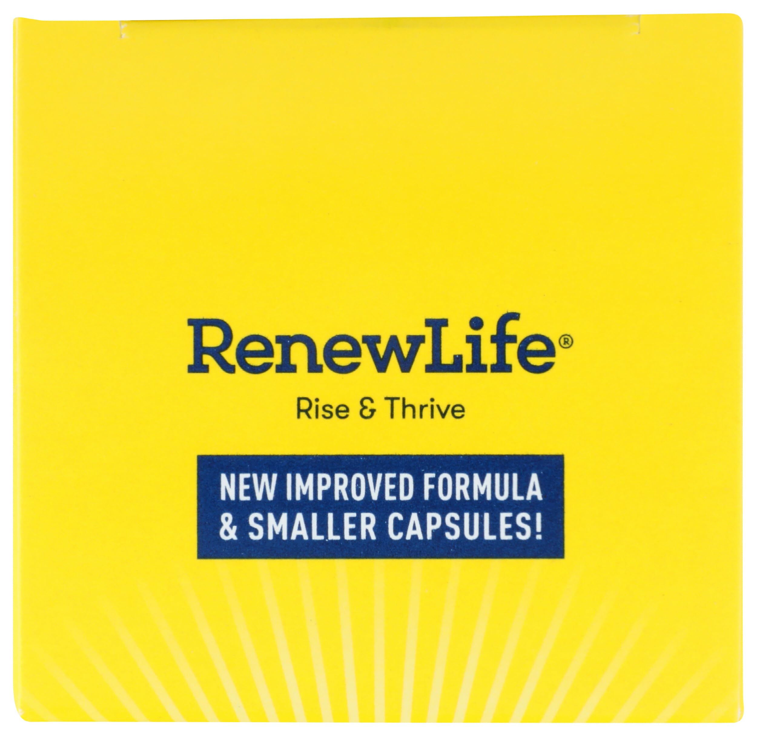 Renew Life cápsula en mano para comparar tamaño y conveniencia diaria