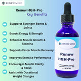 RENEW MIND frasco en mano para comparar tamano, proporcion practica