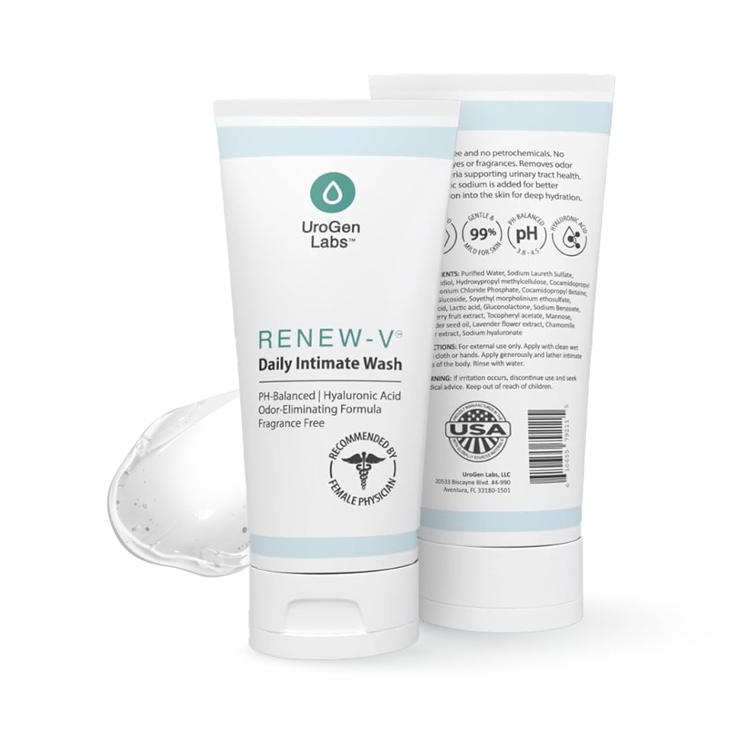 Renew-V frente del empaque mostrando diseño y tamaño práctico