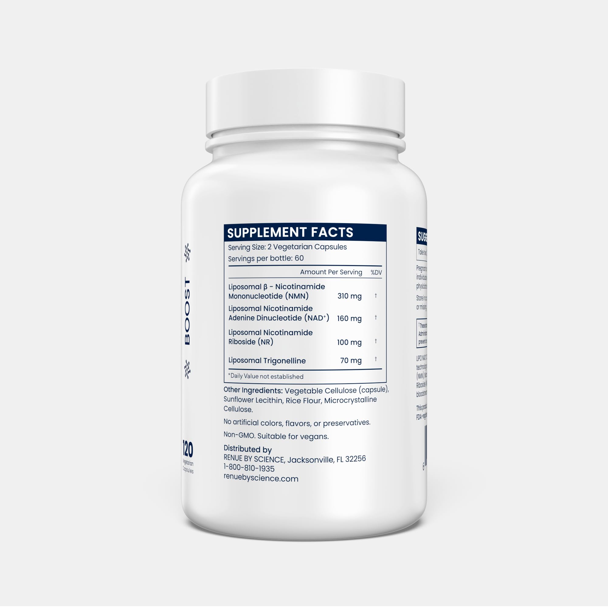 Renue By Science cápsula abierta con polvo liposomal, muestra protección