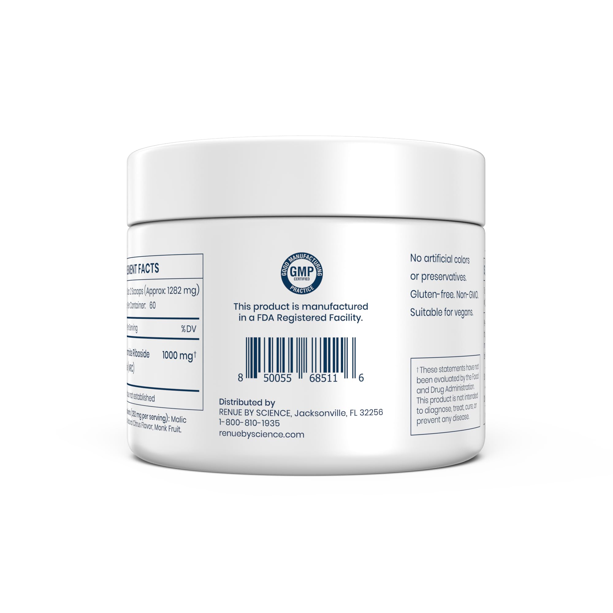 Renue By Science etiqueta nutricional detallada y transparente