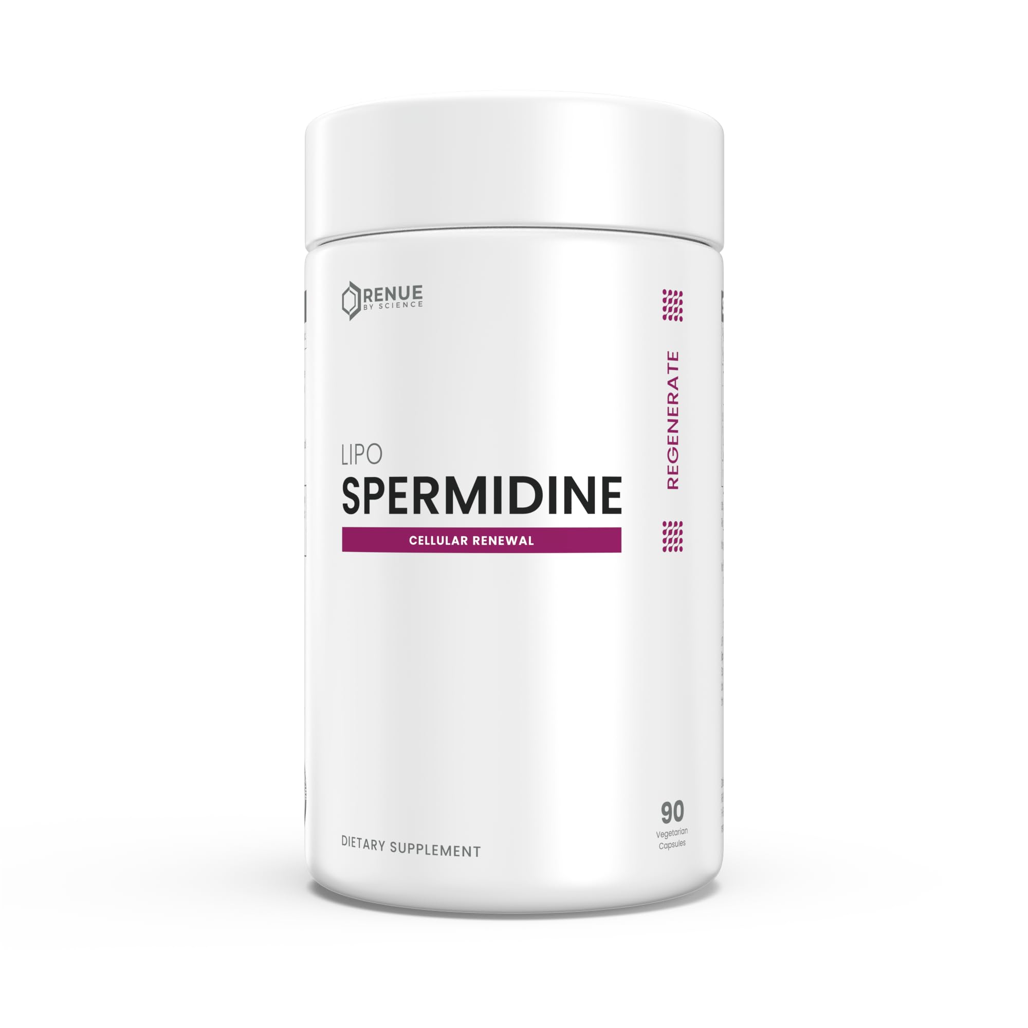 Renue By Science empaque frontal mostrando dosis y beneficios visibles