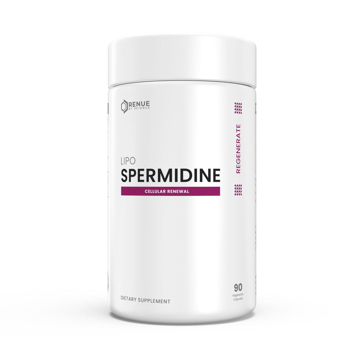Renue By Science empaque frontal mostrando dosis y beneficios visibles
