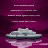 Renue By Science cápsula abierta mostrando contenido y entrega liposomal eficaz