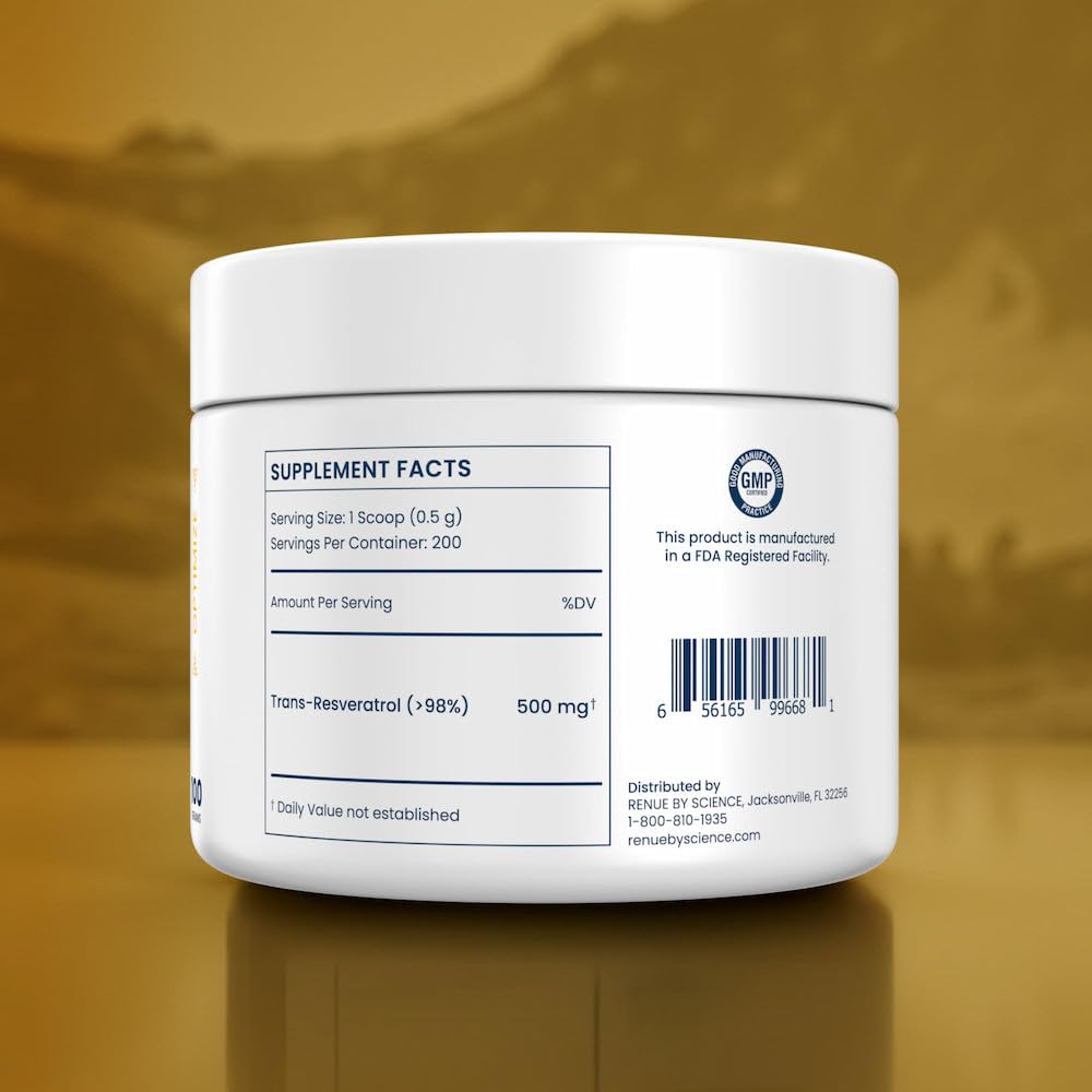 Muestra de certificado laboratorio para Renue By Science resveratrol, pruebas de terceros