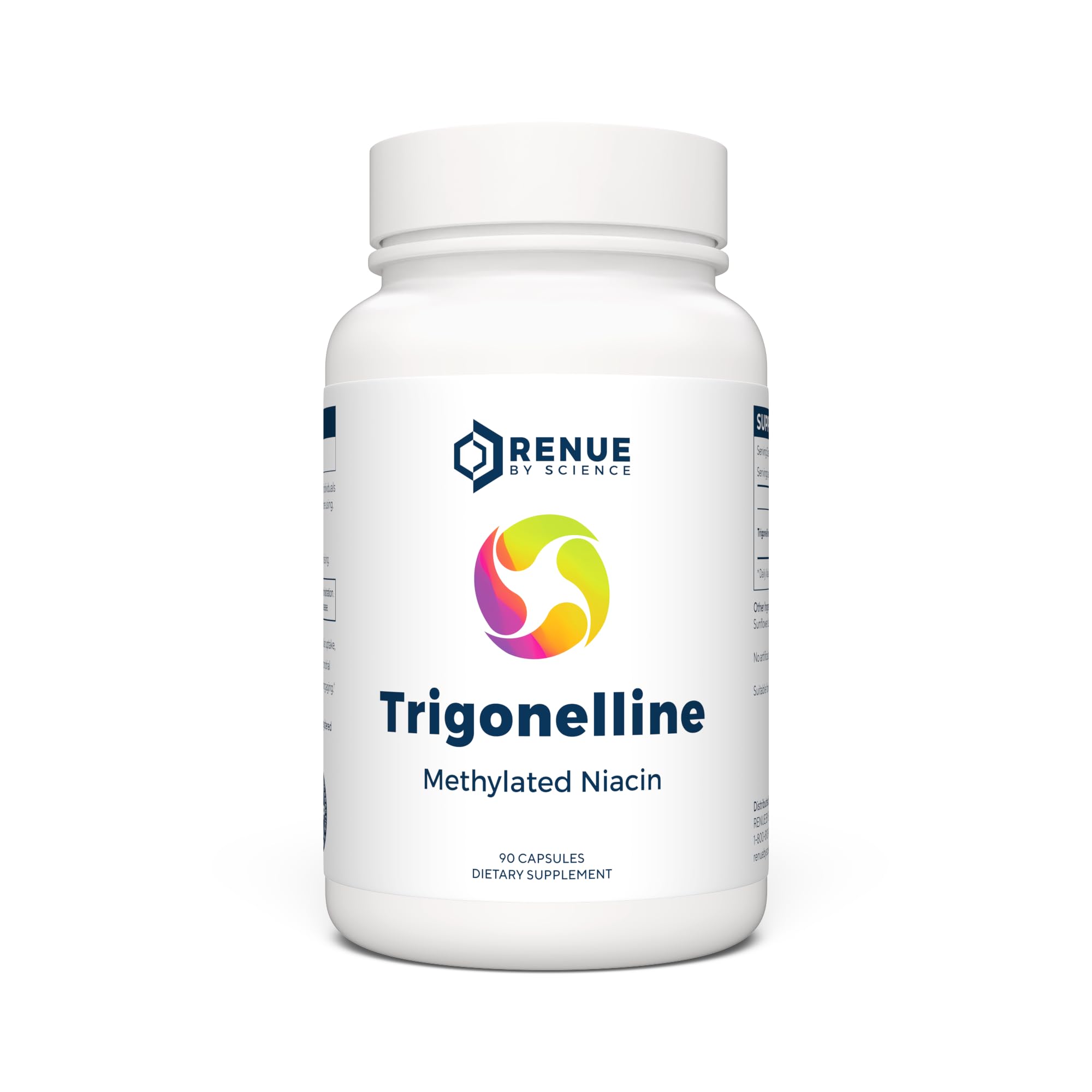 Renue By Science frasco frontal de Trigonelline mostrando etiqueta clara y calidad