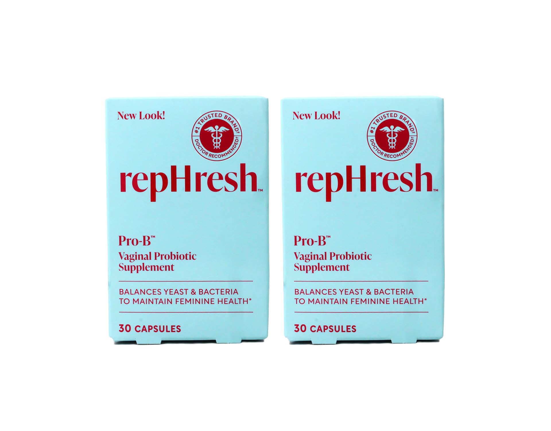 Rephresh Pro-B frasco frente mostrando presentación y beneficio de apoyo a la flora