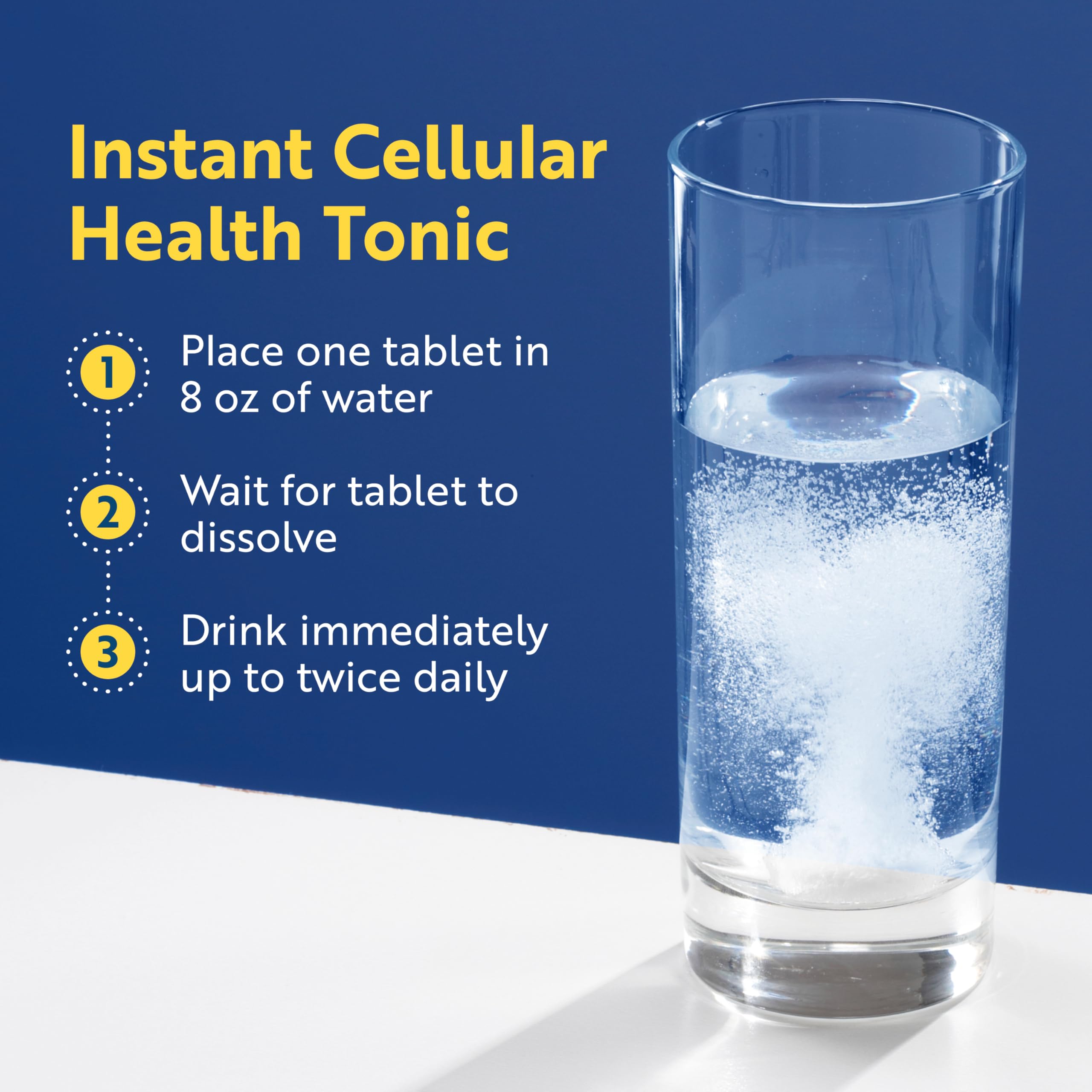 Researched Nutritionals tableta efervescente disolviéndose para agua hidrogenada
