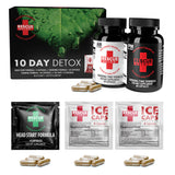 Rescue Detox frontal del empaque mostrando el kit completo y beneficios