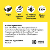 RESCUE etiqueta detallada con información de ingredientes y beneficios