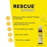 RESCUE spray en mano demostrando tamaño compacto y transporte sencillo