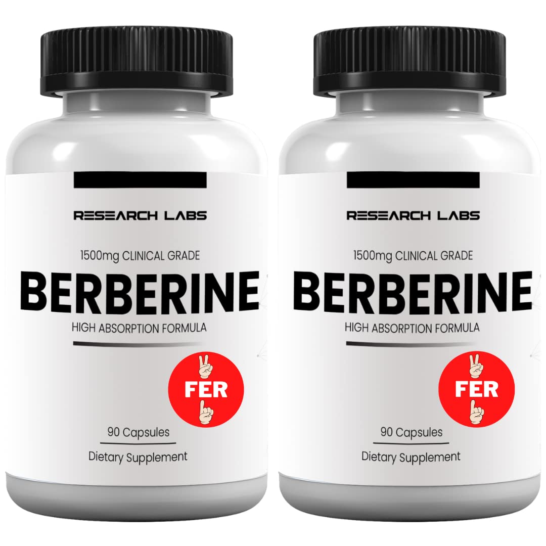 Research Labs frasco frontal mostrando 180 cápsulas y beneficios clave