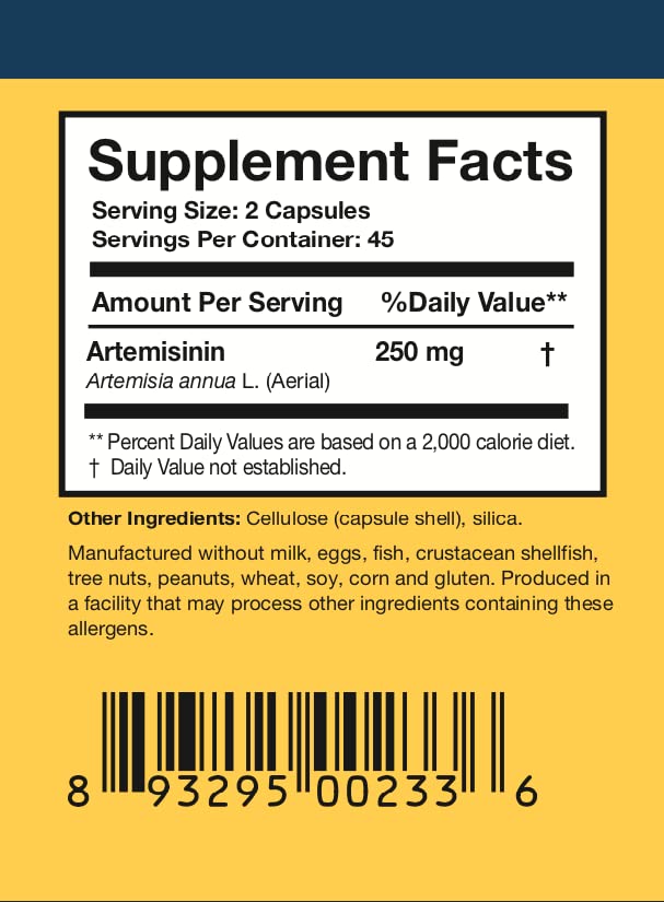 Researched Nutritionals polvo de Artemisia annua mostrando concentración y calidad