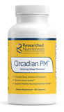 Researched Nutritionals Circadian PM vista frontal mostrando presentación y beneficio de calma nocturna