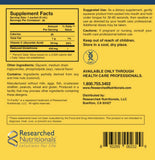 Researched Nutritionals envase sin BPA con cierre seguro que protege el suplemento