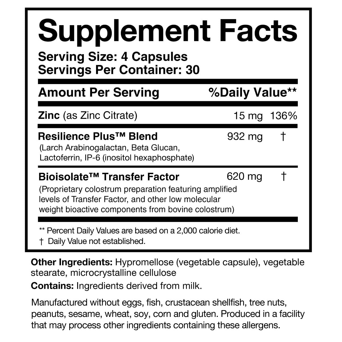 Researched Nutritionals etiqueta nutricional enfocada para ver la fórmula
