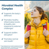 Researched Nutritionals Microbinate cápsulas junto a una cuchara para fácil dosificación