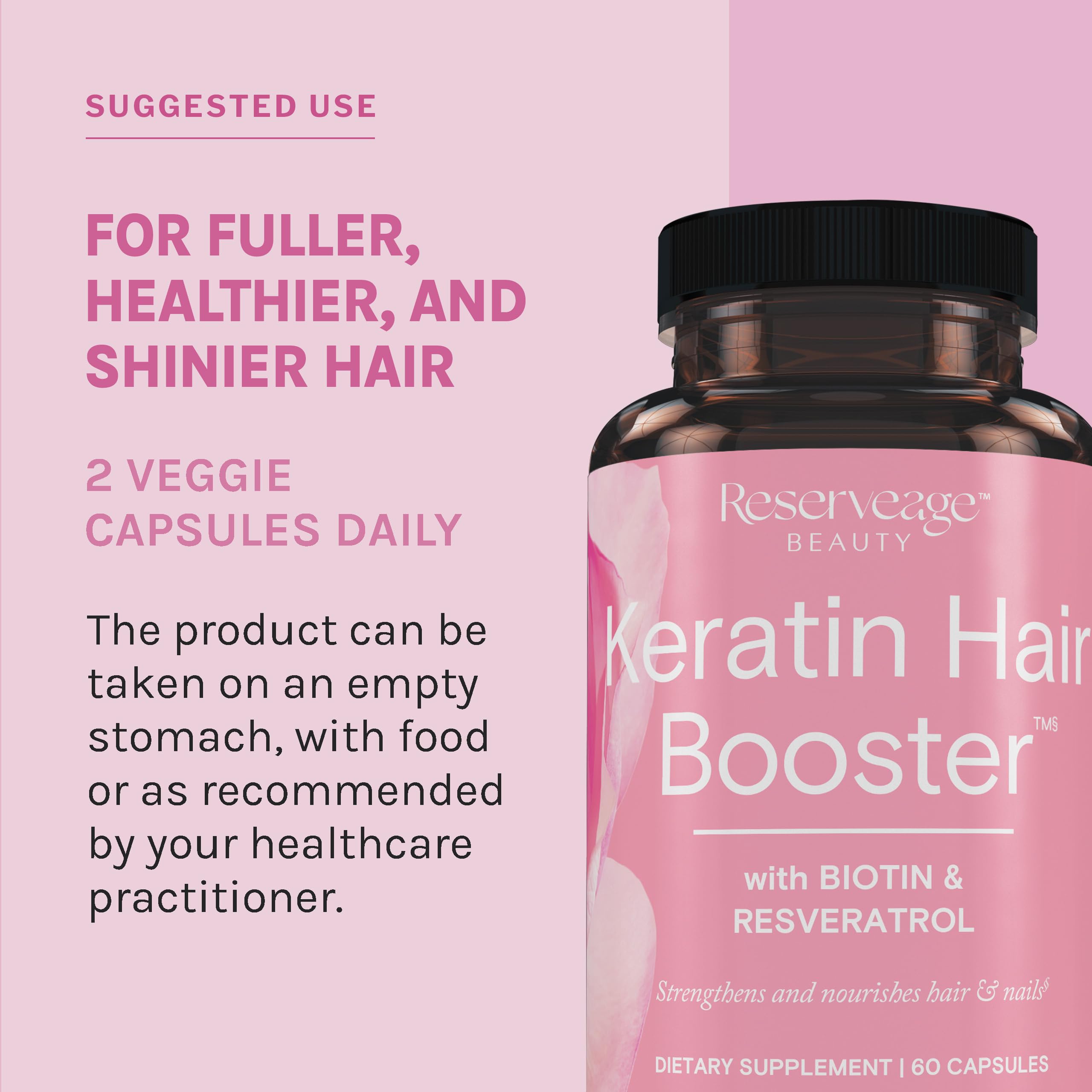 Reserveage Beauty frasco en mano para comparar tamaño y porción