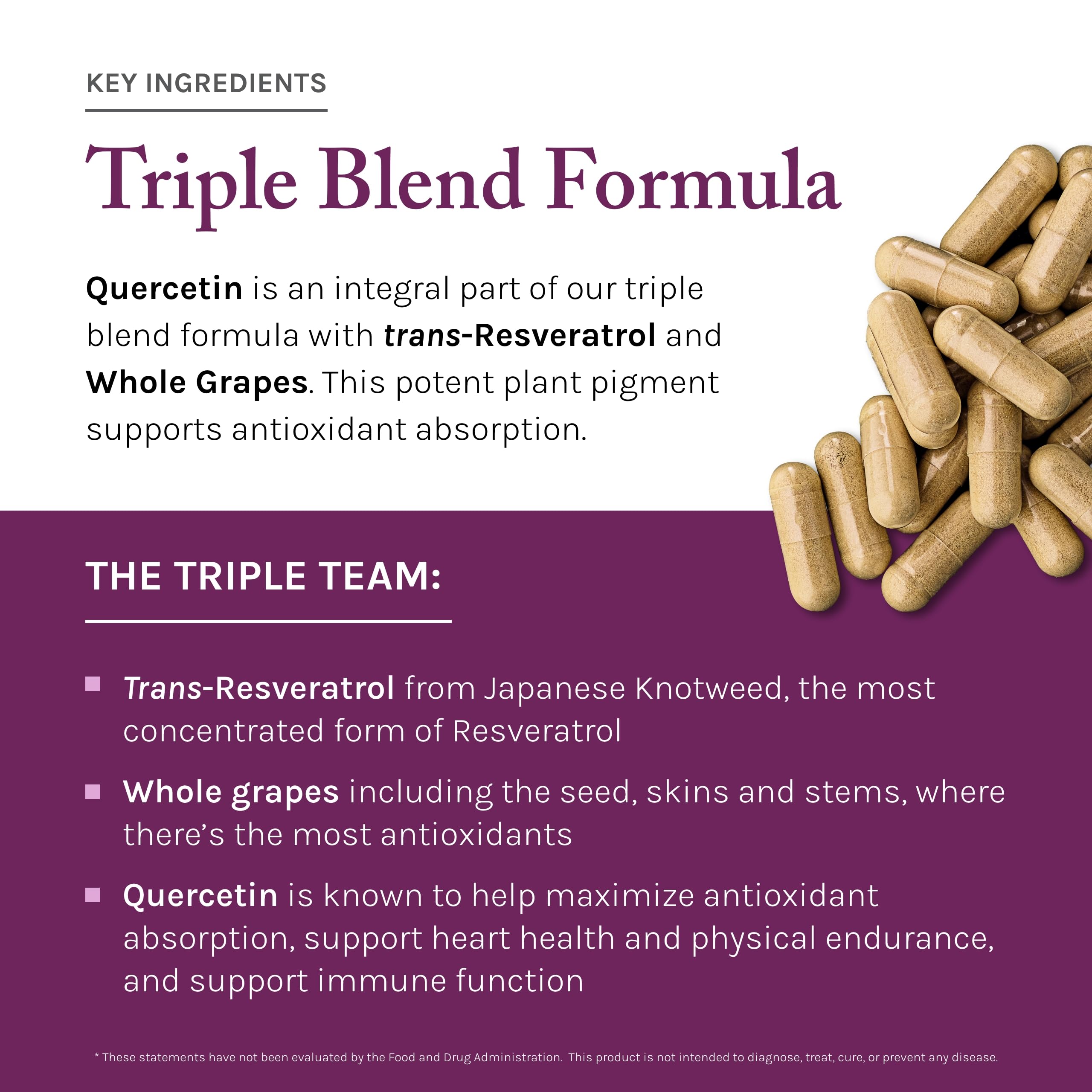 Reserveage ingredientes naturales uvas y knotweed que aportan antioxidantes