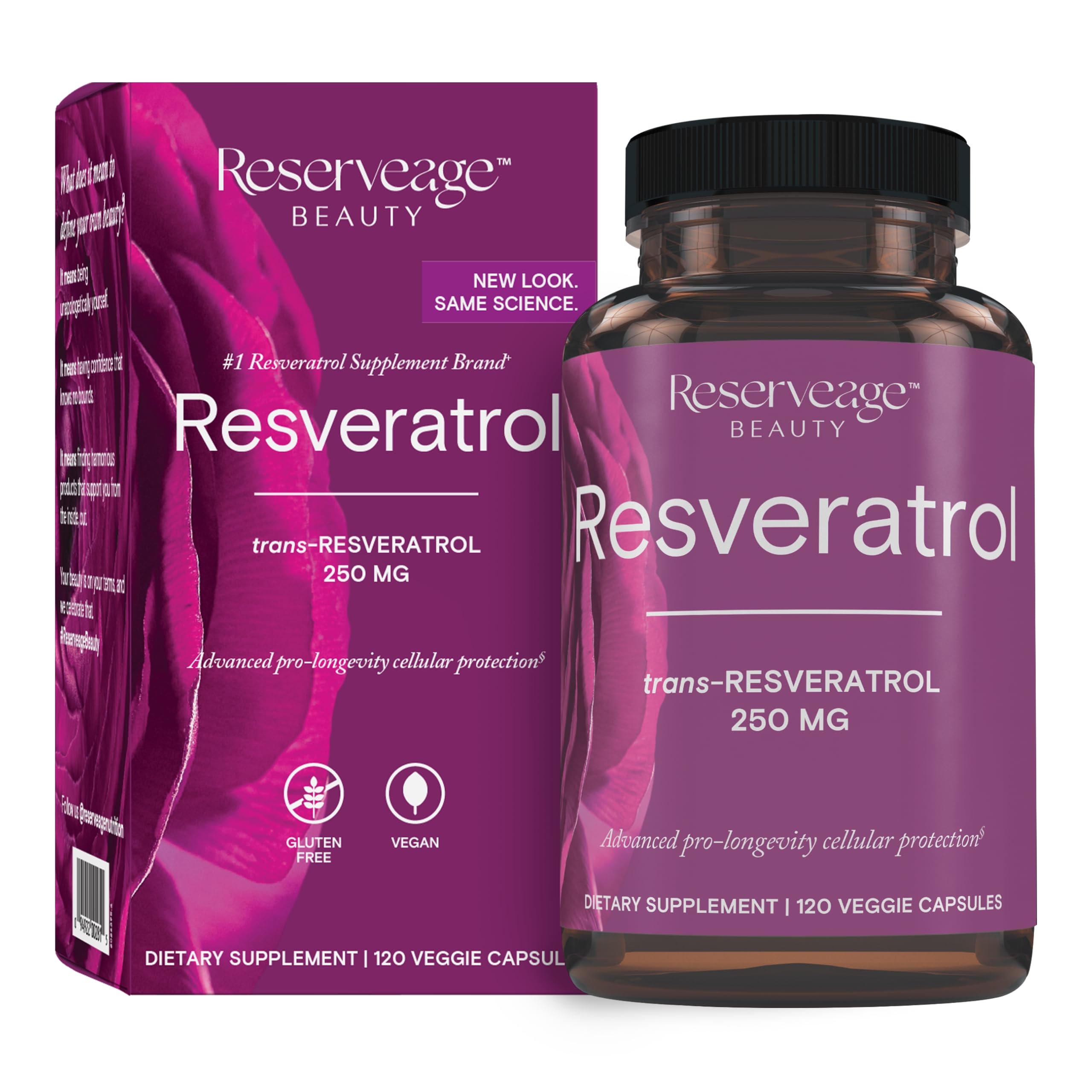 Reserveage botella frontal mostrando etiqueta y beneficios claros