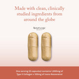 Reserveage detalle de la textura de la cápsula ilustrando calidad y facilidad de ingestión