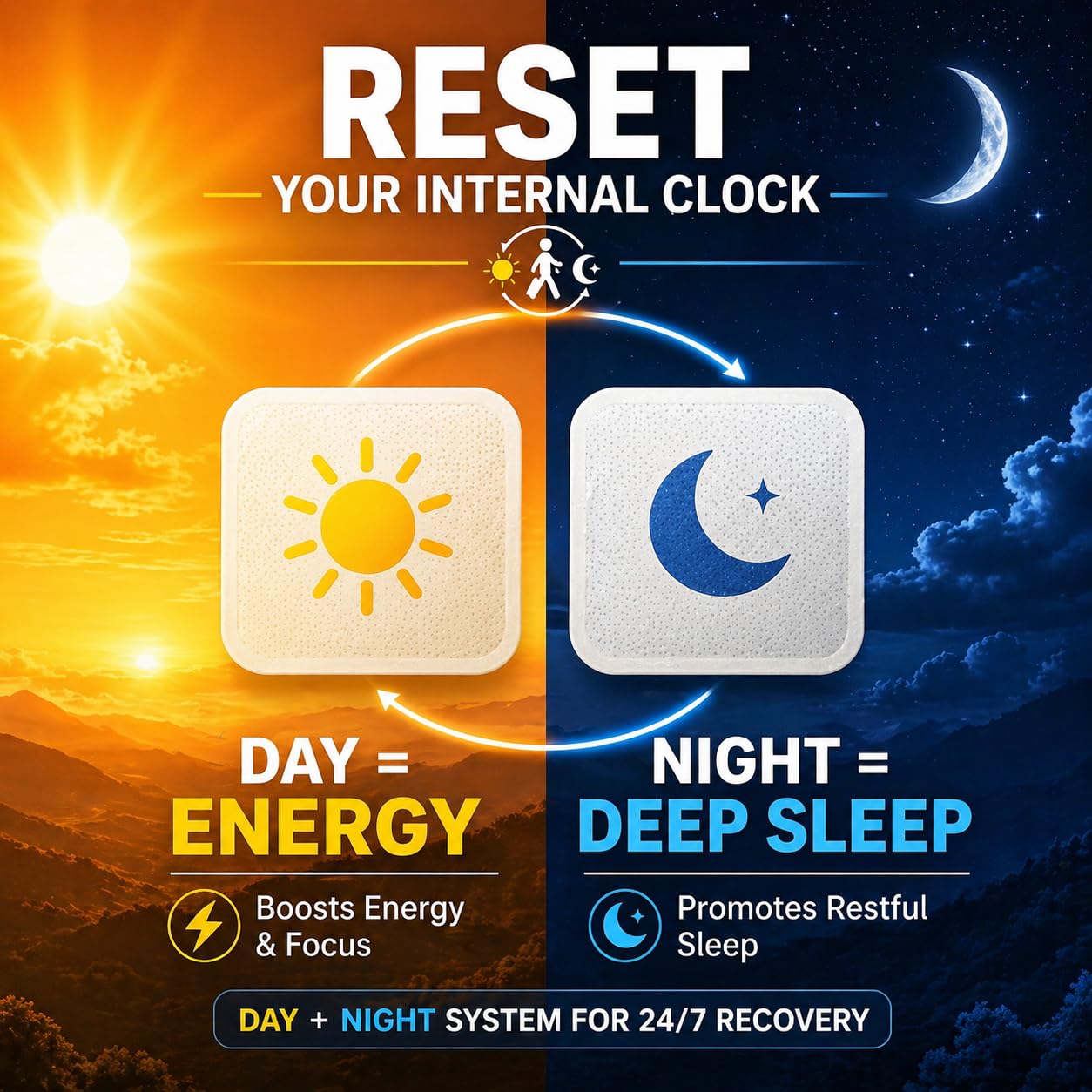 Reset Jet Lag Recovery Patch aplicado en el brazo demostrando comodidad en viaje