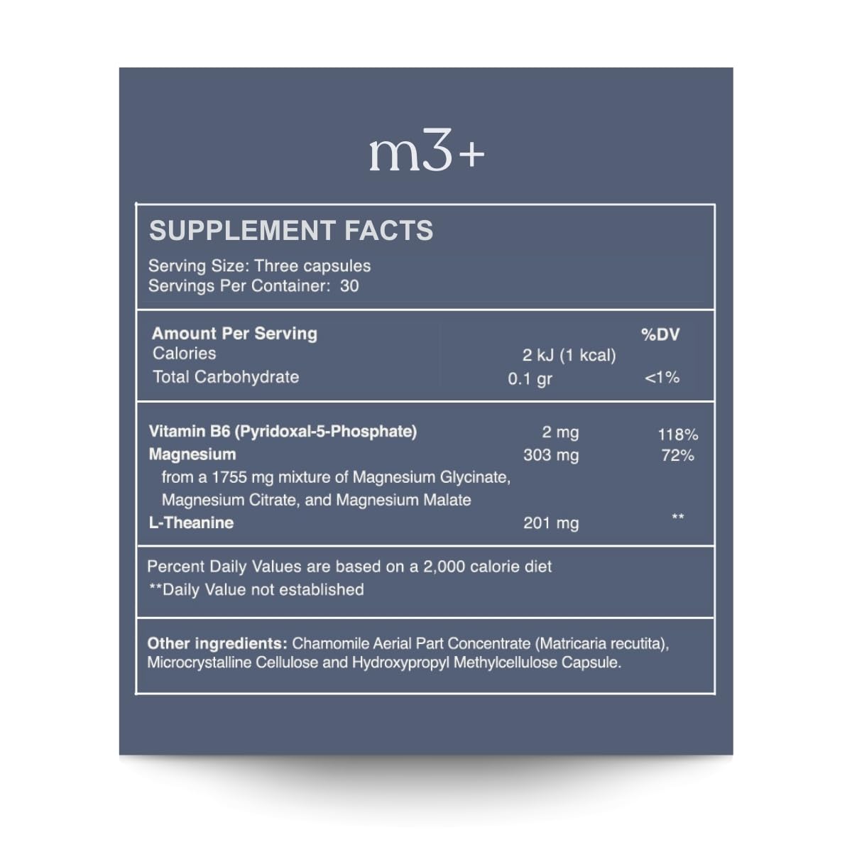 Reset Wellness detalle de la etiqueta con información de ingredientes