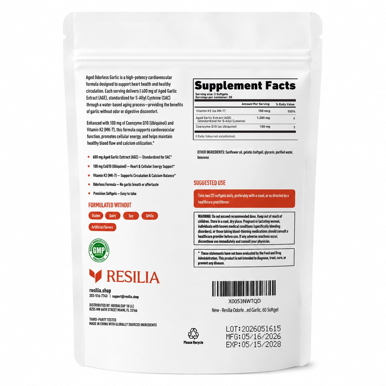 Resilia Oil Of Oregano primer plano de cápsula blanda, textura fácil de tragar