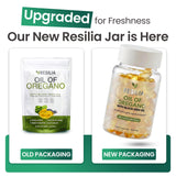 Resilia Oil Of Oregano frasco junto a desayuno para mostrar integración en rutina diaria