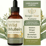 Respiclear Nature frente del producto mostrando botella y marca, beneficio de confianza