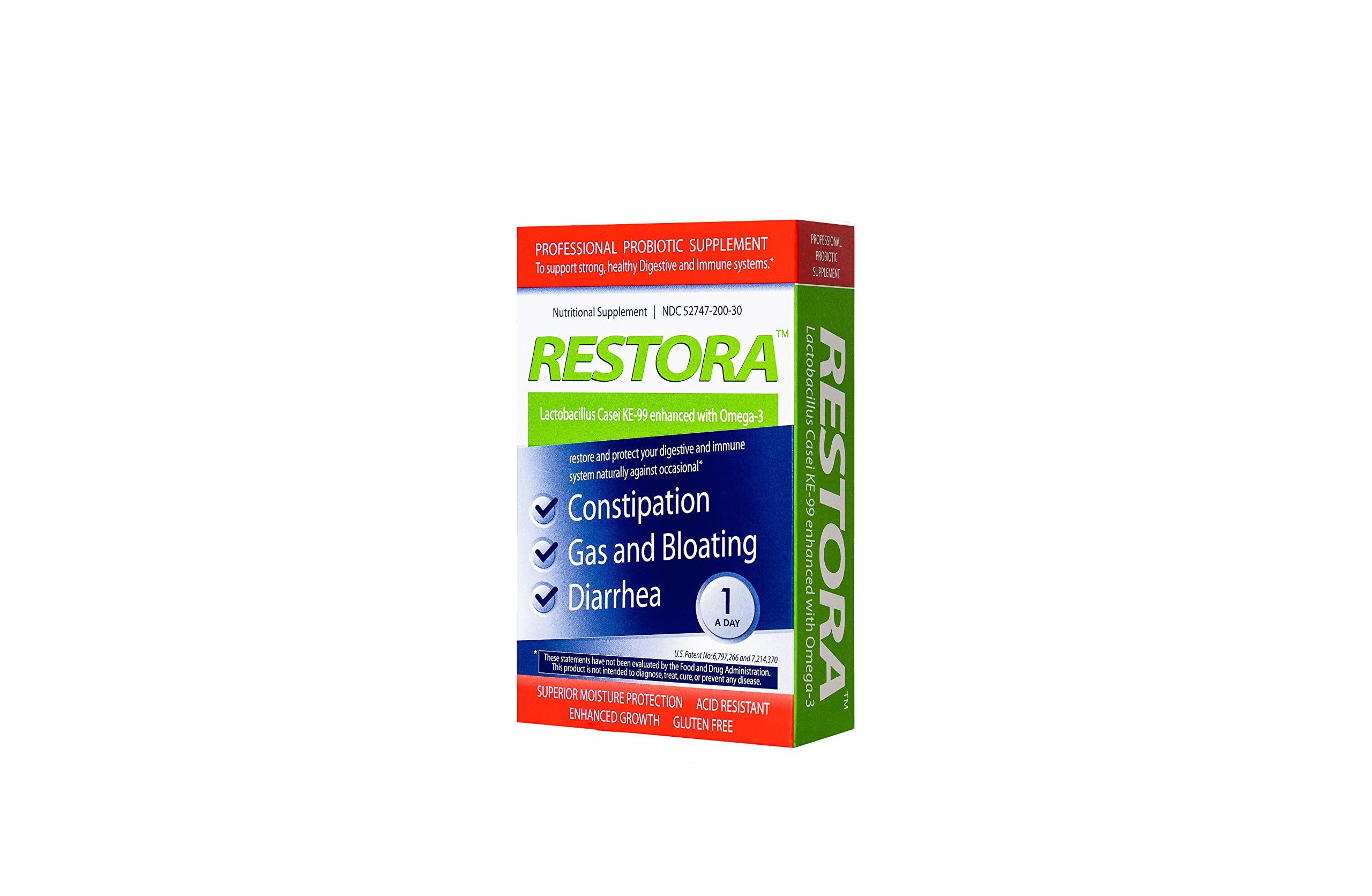 Restora envase frontal mostrando etiqueta clara y beneficios visibles