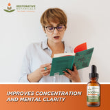 Restorative Botanicals etiqueta con sellos USDA y GMP para confianza