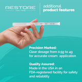 Restore Can Help aplicador cargado en uso, aplicación controlada y sin derrames